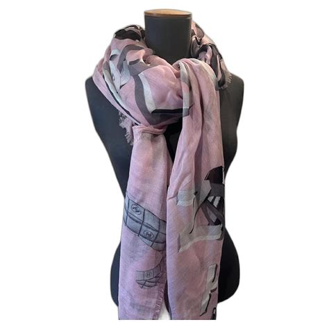 chanel scarf pink gray|Chanel scarf cashmere.